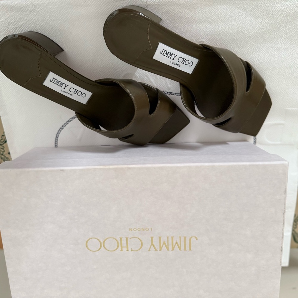 Jimmy Choo dark Green/Olive Mules